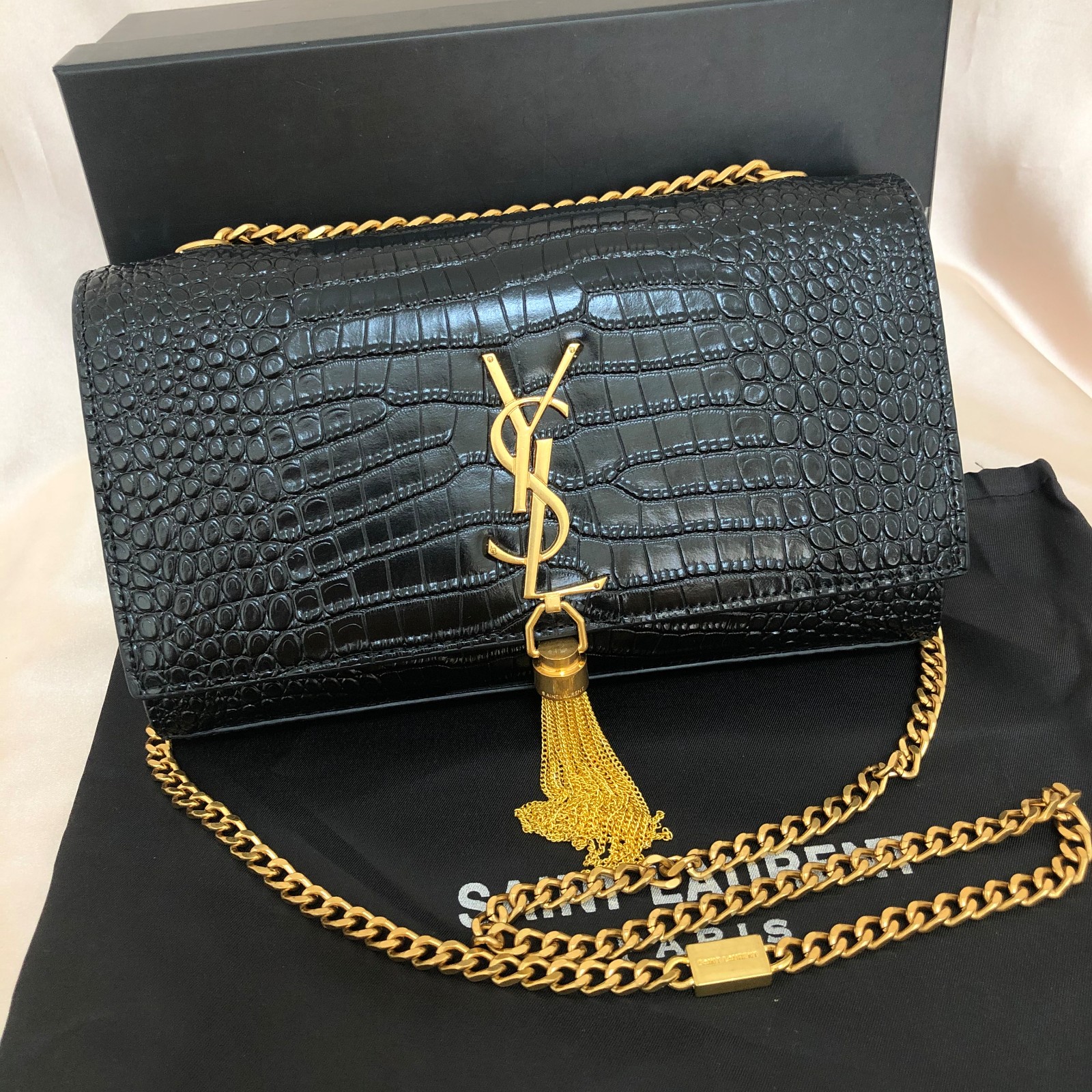 Yves crocodile pattern cross-body bag