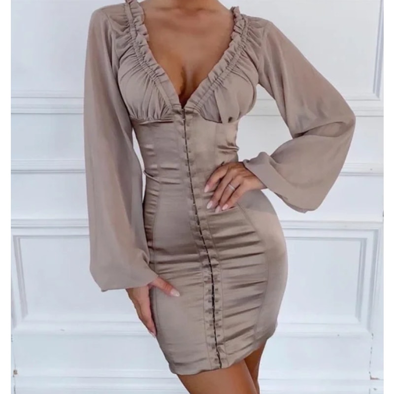 House Of CB Womens GIA Taupe Georgette Bustier Dress NWT Size Extra Small