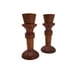 Pair of Vintage MCM Tiki Bar Wooden 6.5 Candlestick Holders