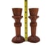 Pair of Vintage MCM Tiki Bar Wooden 6.5 Candlestick Holders