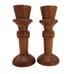 Pair of Vintage MCM Tiki Bar Wooden 6.5 Candlestick Holders