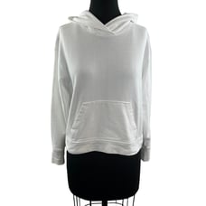 Standard JAMES PERSE White Hoodie Cotton Long Sleeves Pullover Pockets Size 0