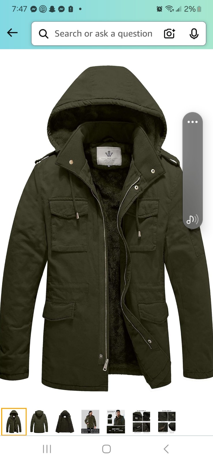 Wenven mens militsry parka