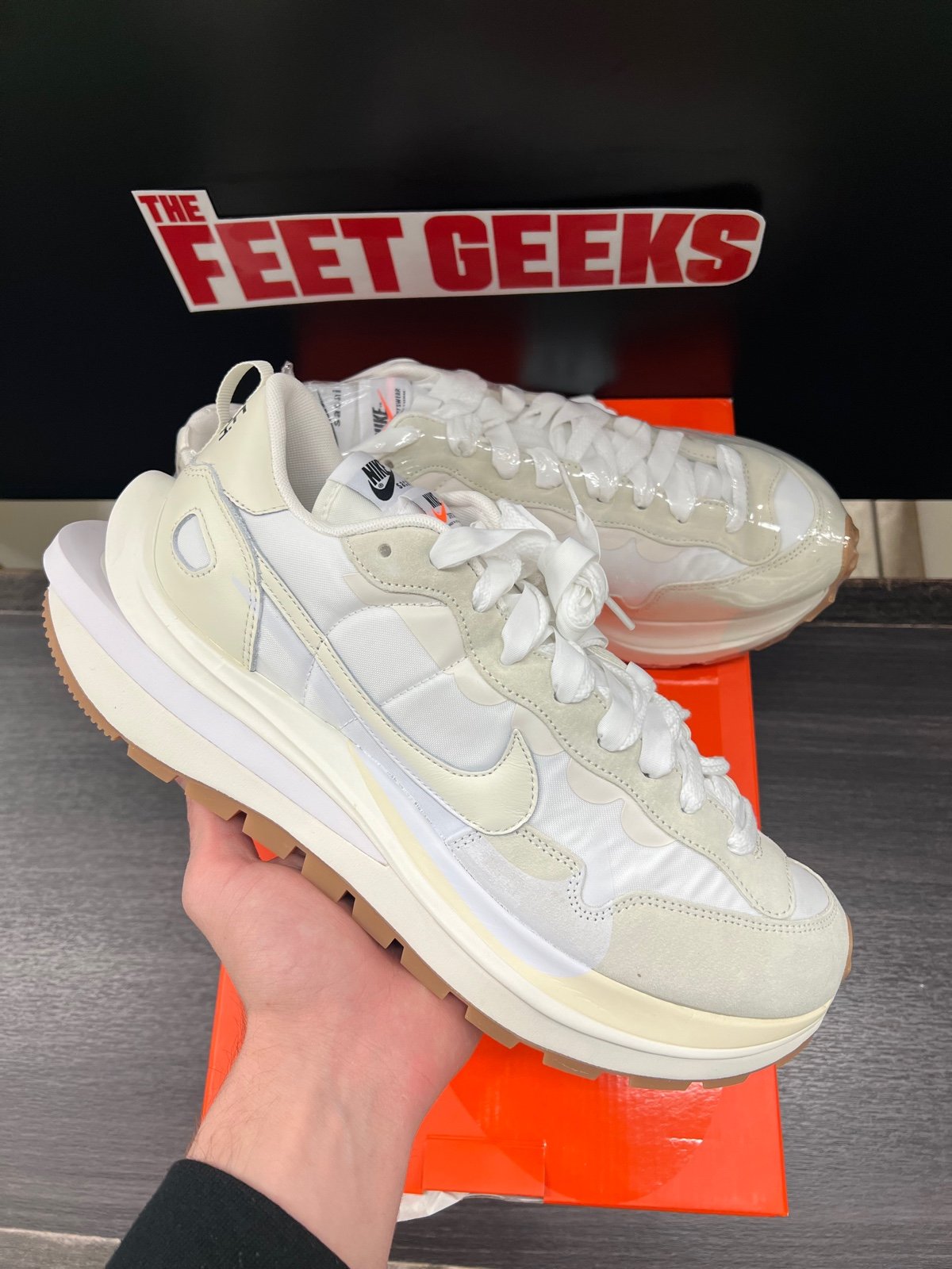Nike vaporwaffle sacai white/gum size 12 men’s shoe new
