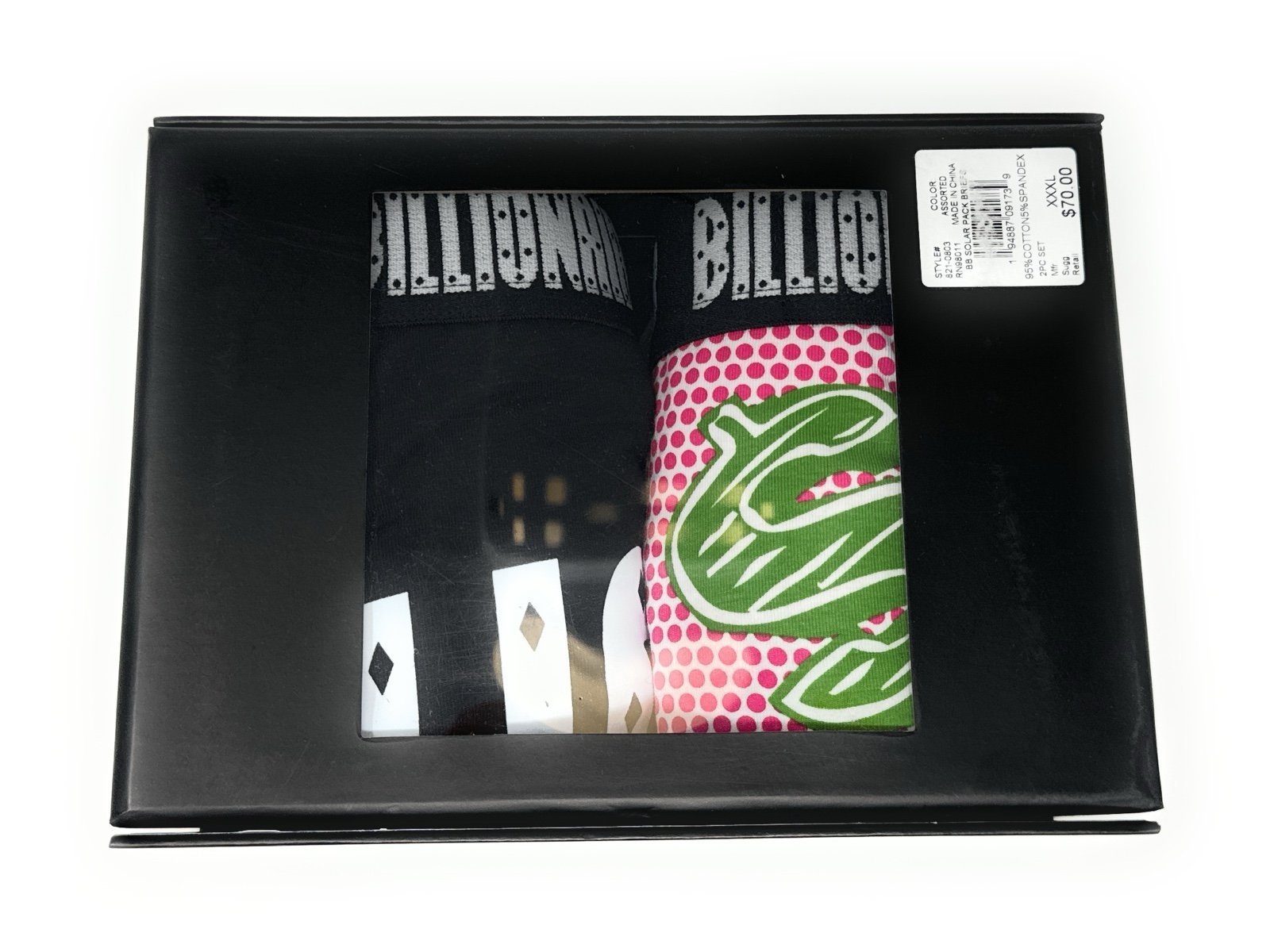 Billionaire Boys Club Men’s Boxer Briefs-2Pack Graphic Print Underwear Size 3XL
