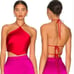 Amanda Uprichard Cruise Red Silk Halterneck Top