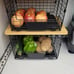 2 Set Stackable Wire Basket with Bamboo Top -Kitchen Counter, Pantry Organizer