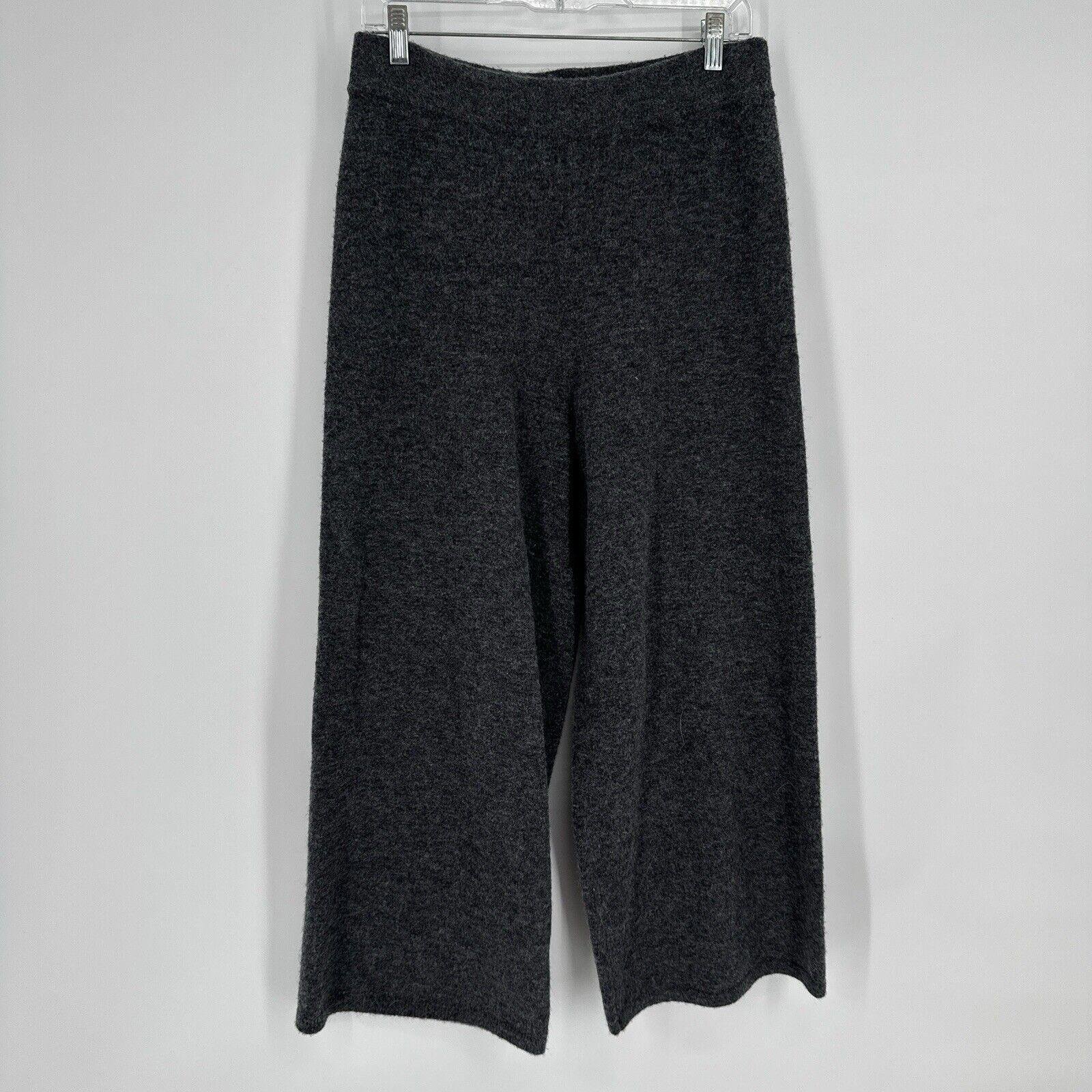 Jenni Kayne pants womens medium M gray cashmere wool marina wide leg crop