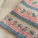 Vintage Handmade Pink Blue And White Baby Blanket Afghan EUC