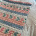 Vintage Handmade Pink Blue And White Baby Blanket Afghan EUC