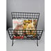 Vintage Black Wrought Iron Magazine Rack Record Album Books Holder Vintage 80s