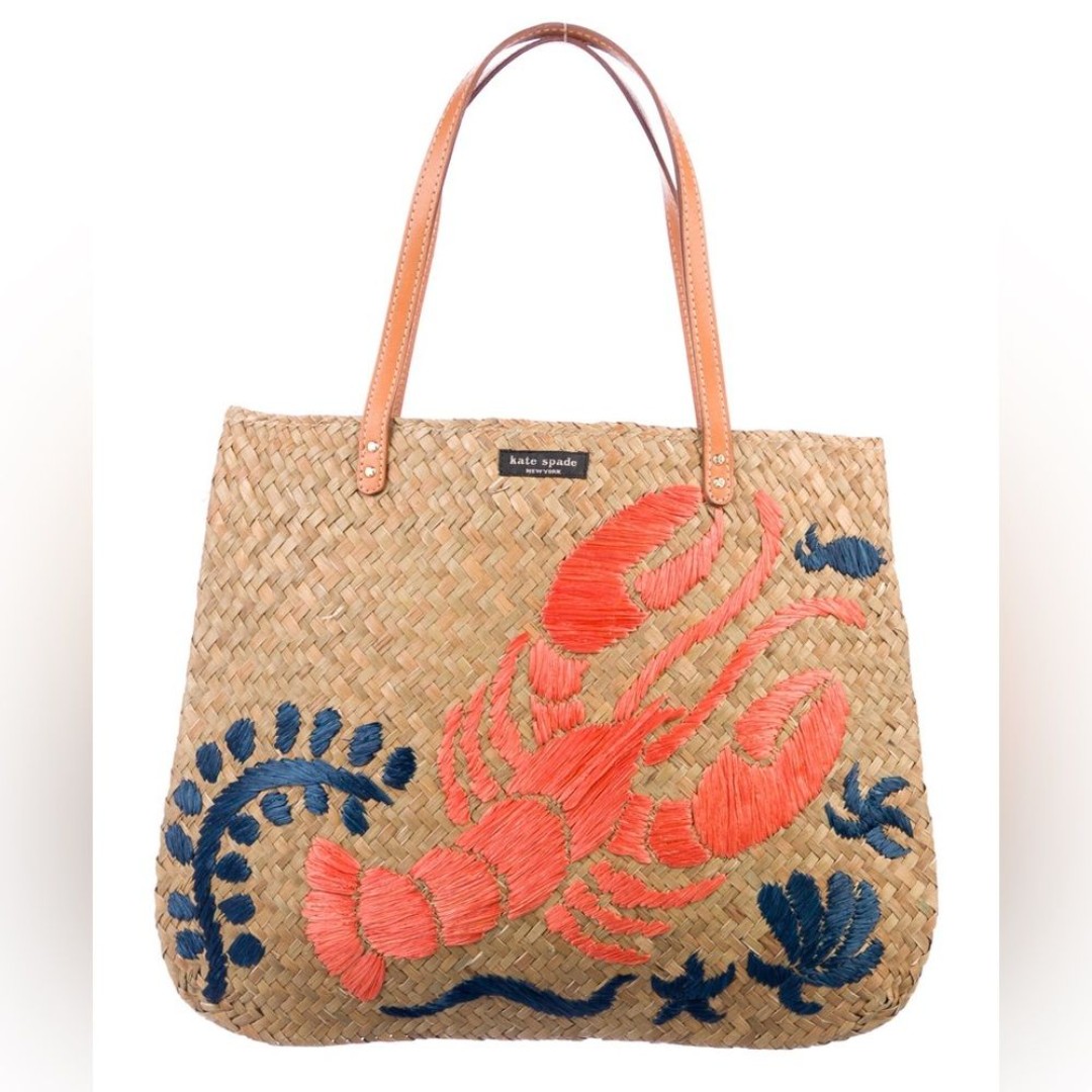 NWT Kate Spade New York Lobster Cape Cod Straw Reyna Tote