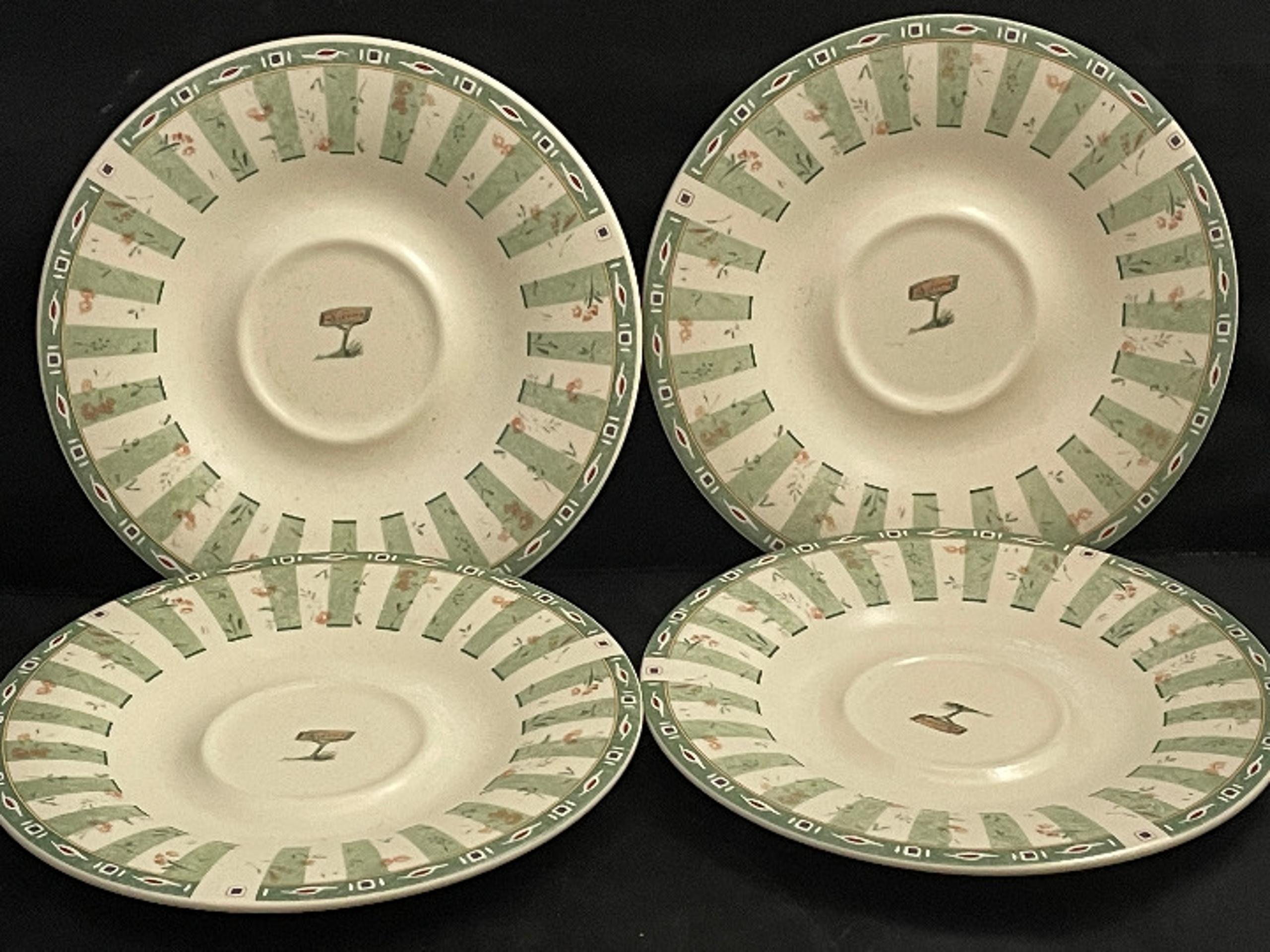 Pfaltzgraff Port Folio NatureWood Bread Plates (4) Stoneware