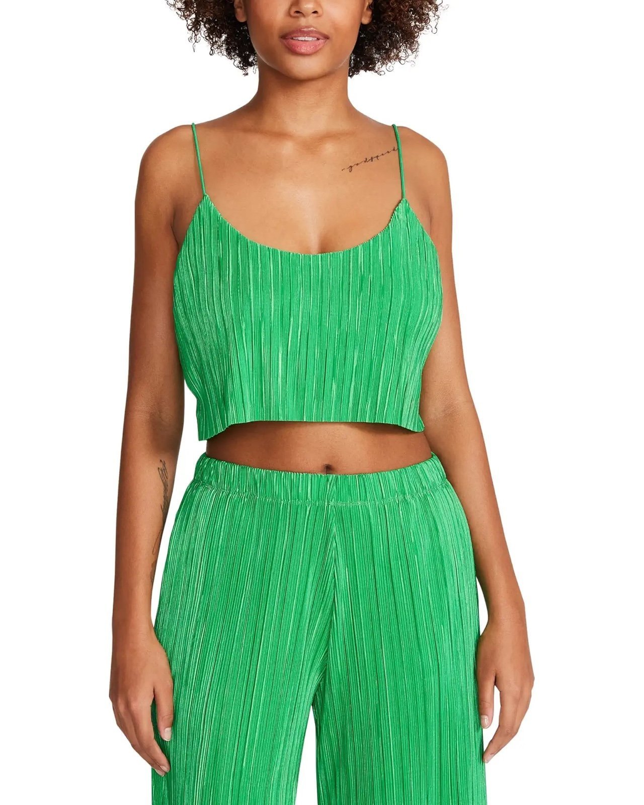 Steve Madden Women's Gianna Plissé Cropped Camisole