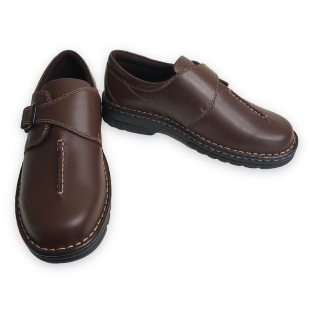 Eastland Syracuse Brown Leather Monk Strap Slip On Loafer Shoe Women 9.5 NEW