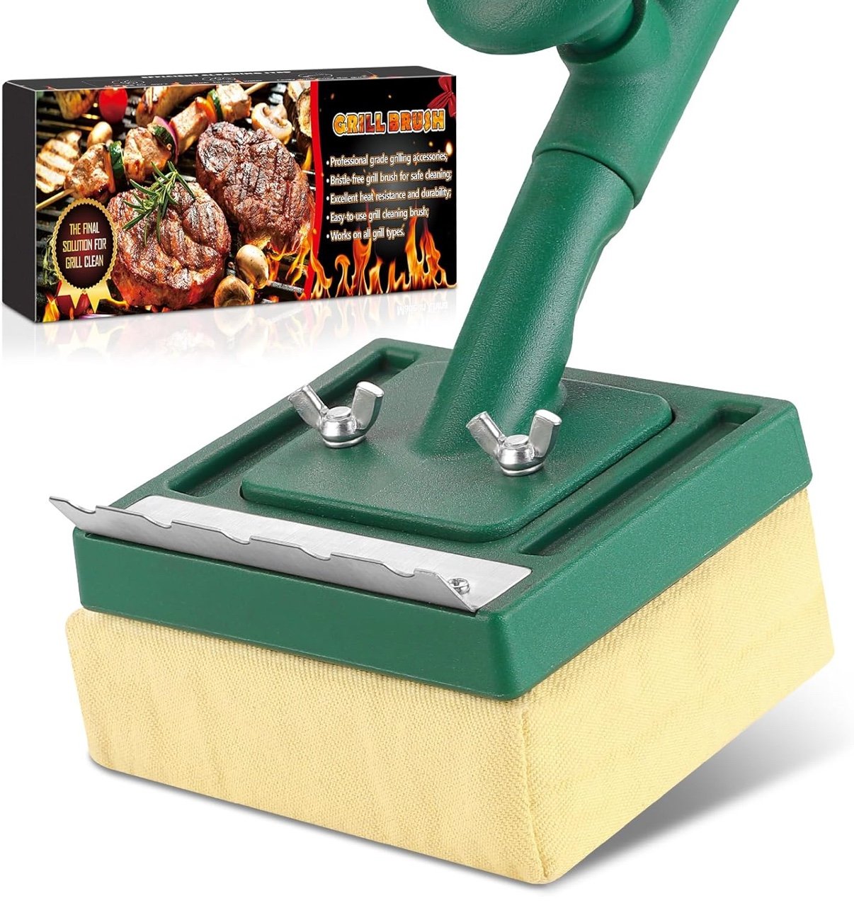 Grill Brush Bristle Free with Scraper