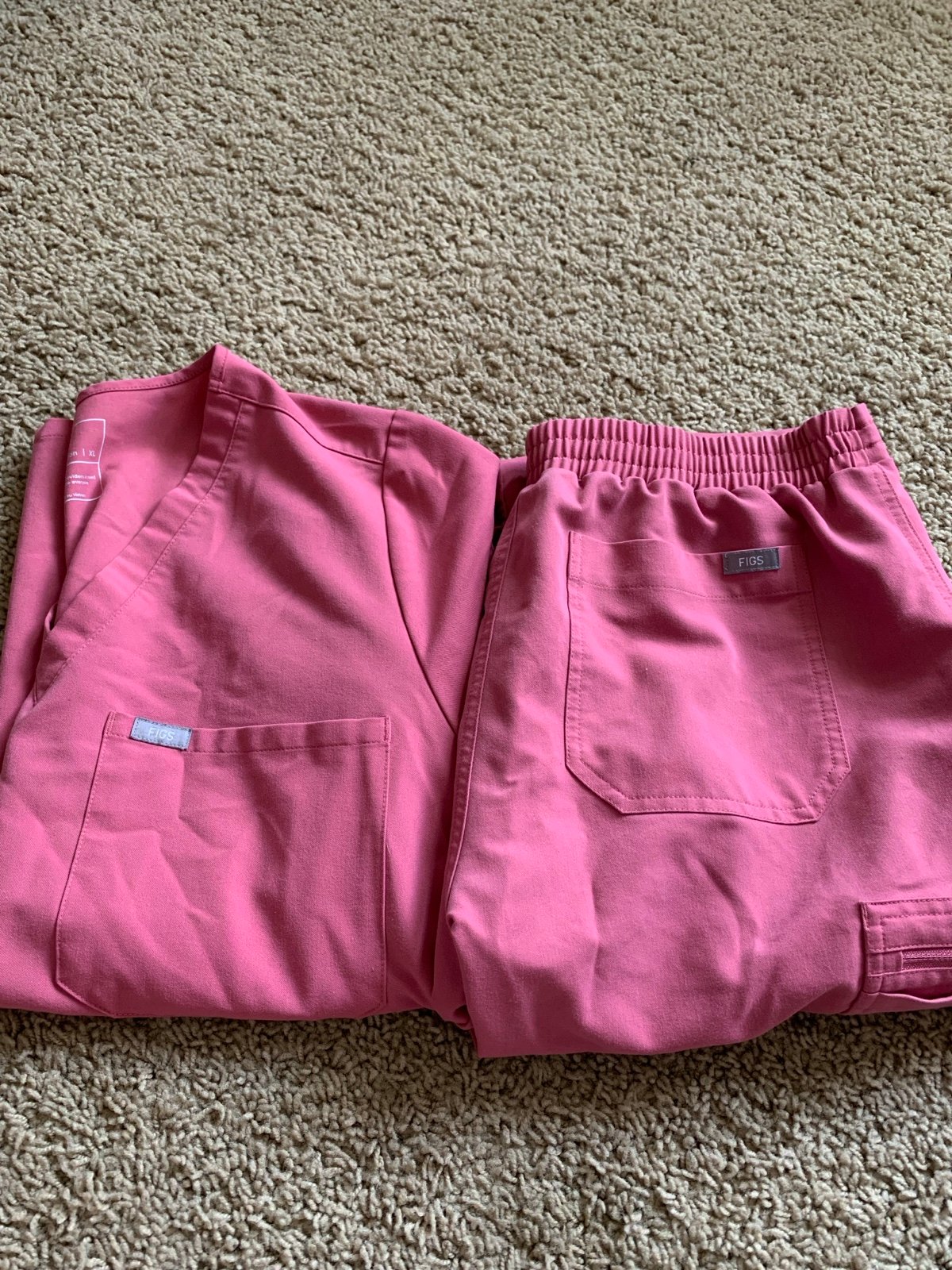 Figs scrubs Rose Quarts (breast cancer top)