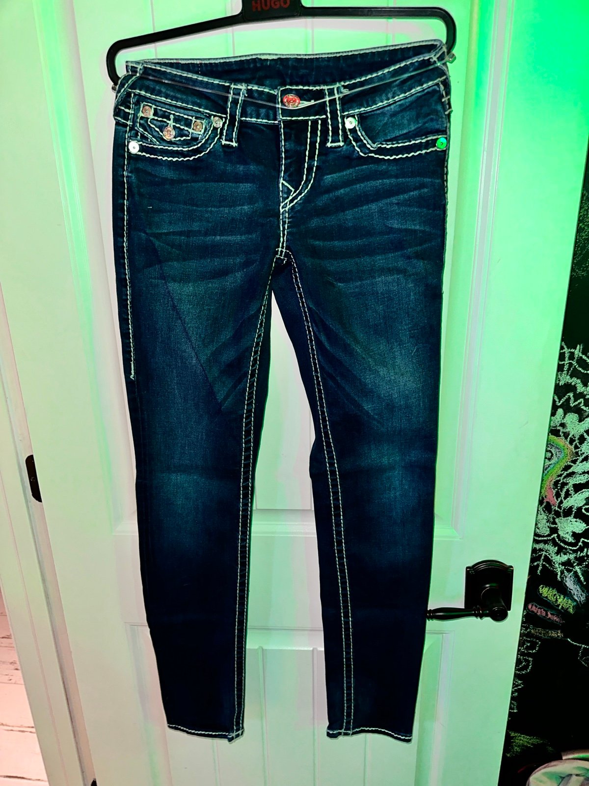 True Religion Jeans Size 27 Skinny Big T flap