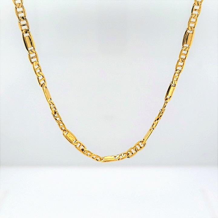14k Gold Marine chain necklace/ gold 3.0mm 23 marine necklace. CHI13