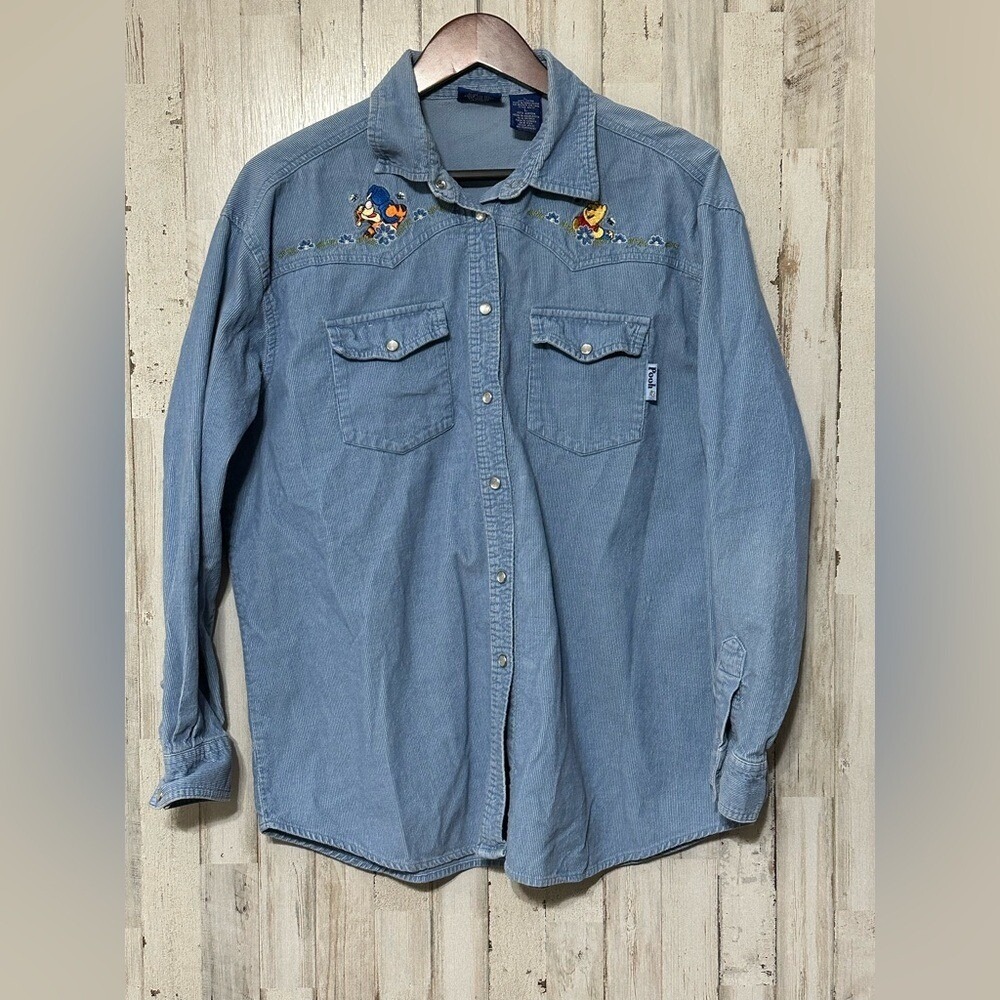 Vintage Winnie The Pooh Corduroy Pearl Snap Shirt