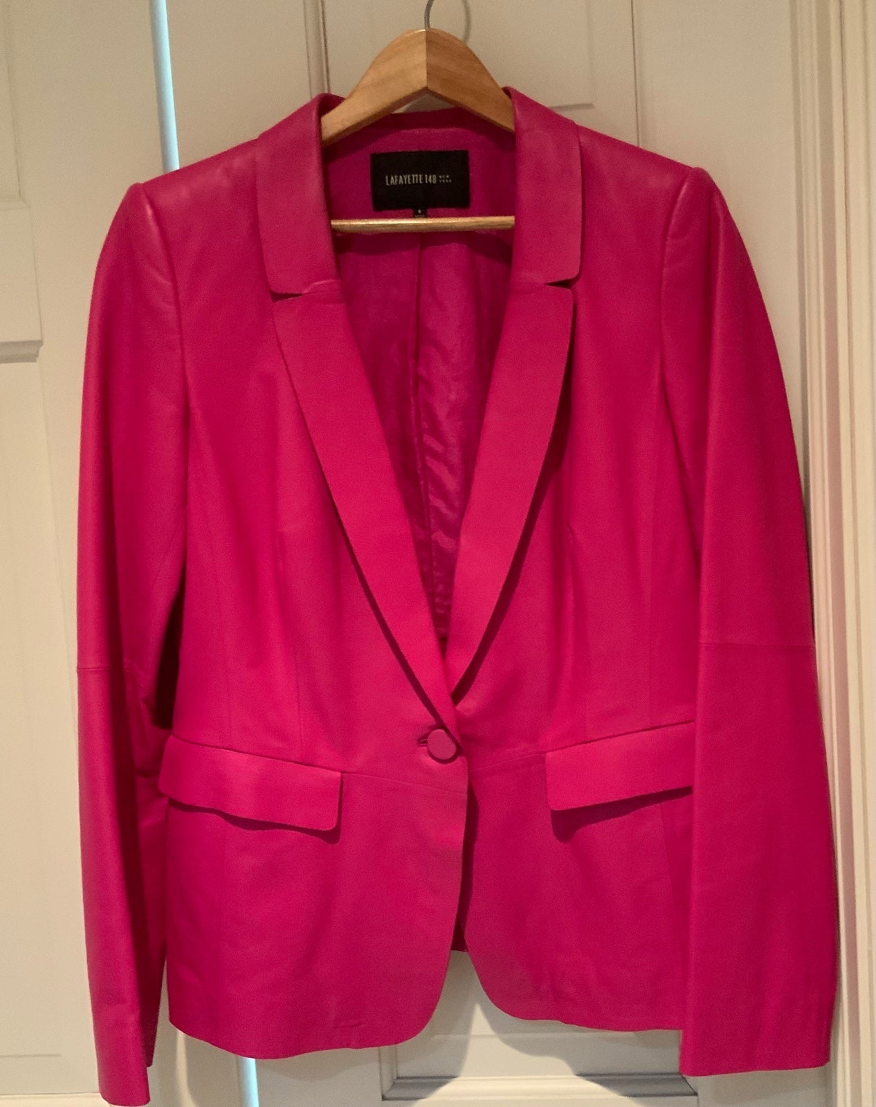 Lamb skin fuchsia blazer