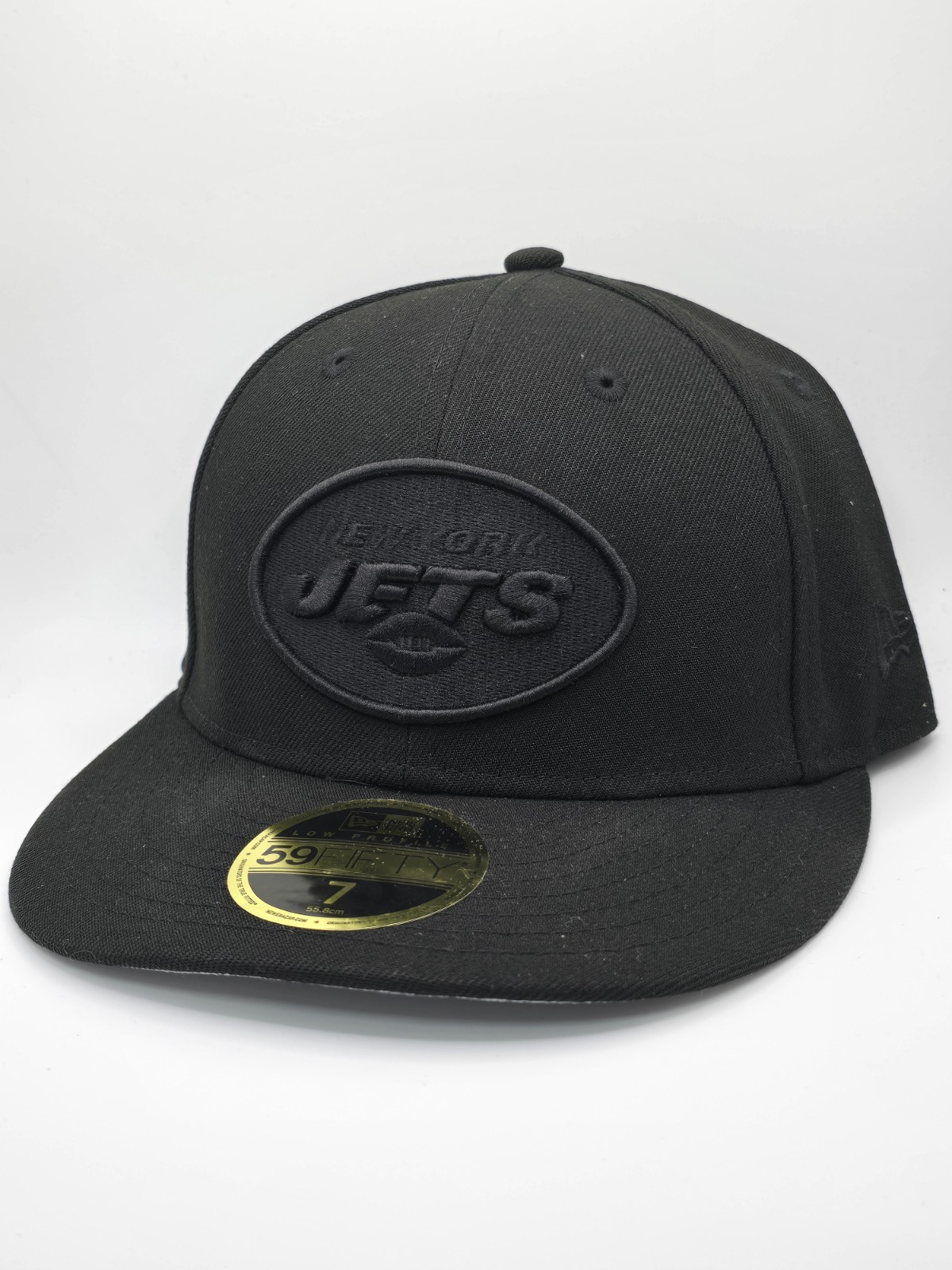 New Era New York Jets Black Out 59FIFTY Fitted Hat Cap NFL Football Sz 7