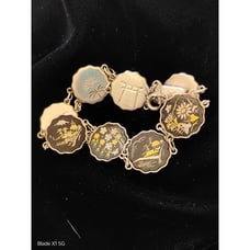 Pretty 1940's Sterling Japanese Damascene Komai Bracelet