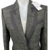 NEW Equipment Bodanne Black Gold Metallic Tweed Button Blazer Coat Jacket Size 6