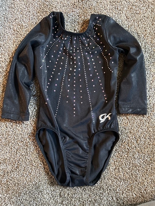 Black Embellished Competition Leotard