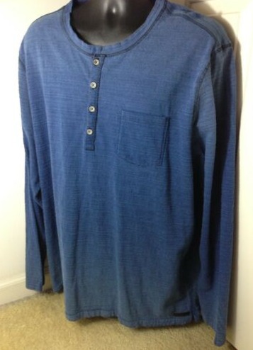 Carbon 2 Cobalt Henley Shirt Blue XXL