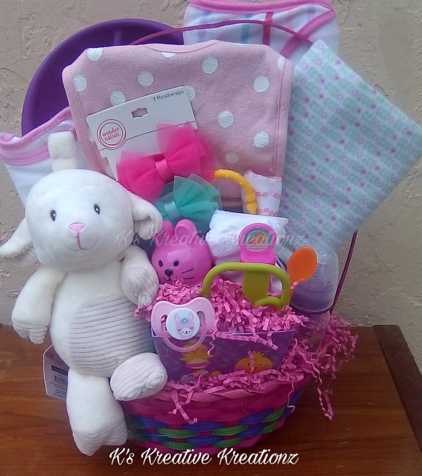 Baby lamb girl easter basket