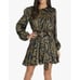 VICI COLLECTION Olive Zebra Print Balloon Sleeve Tie Waist Dress SZ S