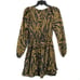 VICI COLLECTION Olive Zebra Print Balloon Sleeve Tie Waist Dress SZ S