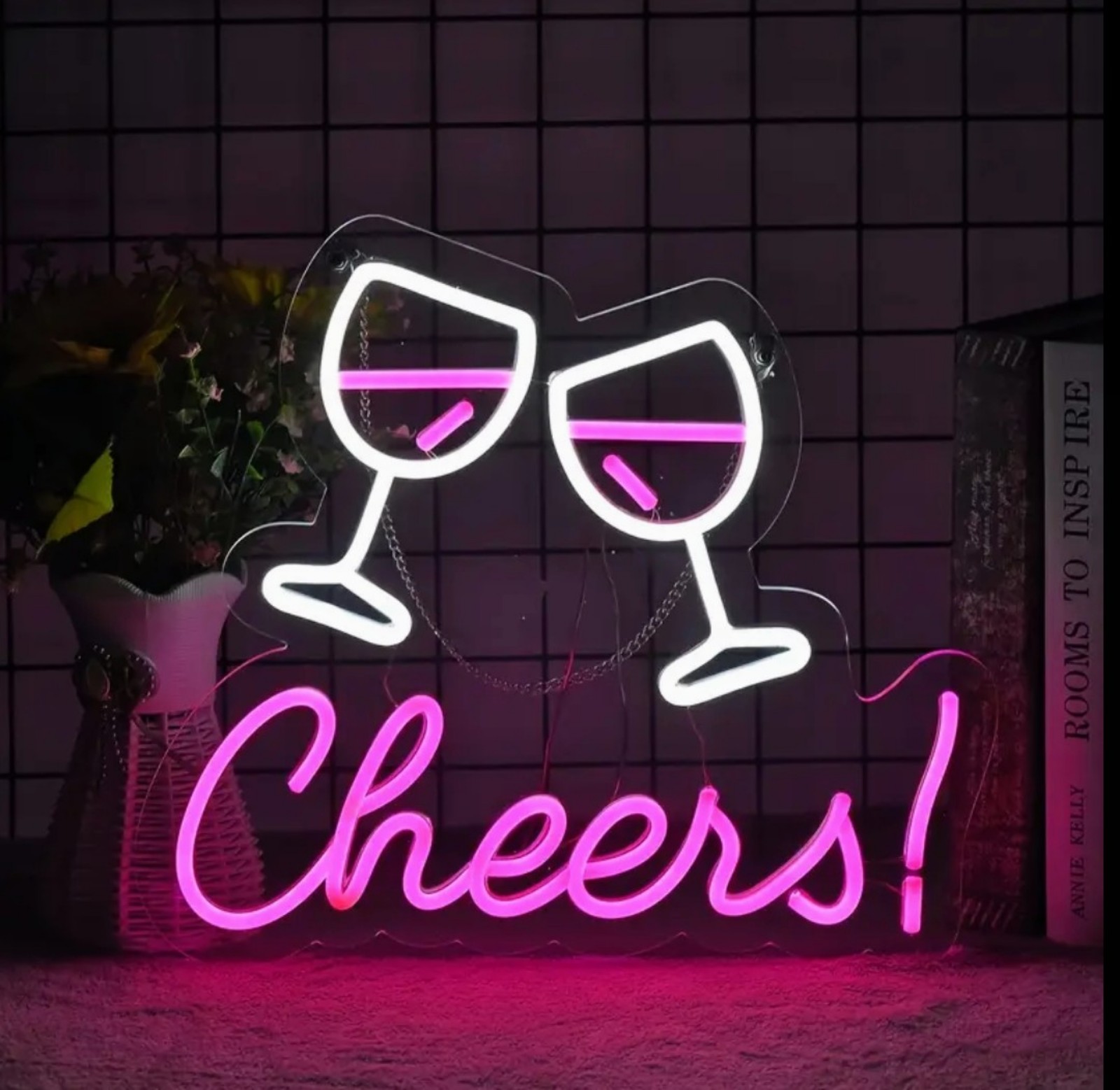 Cheers Neon LED Sign - Dimmable, USB-Powered--NEW