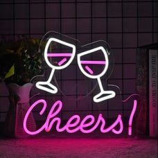 Cheers Neon LED Sign - Dimmable, USB-Powered--NEW
