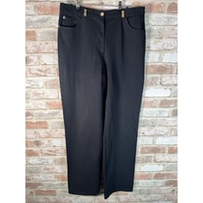 VTG ST John sport by Marie Grey Pants SIZE 14 33x31 95% cotton Navy blue Womens'