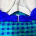 Jantzen Teal and Blue poly/nylon Gingham Size 10 Made in the USA
