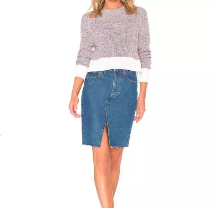 Rag & Bone Suji Denim Skirt Front Slit | S (26)