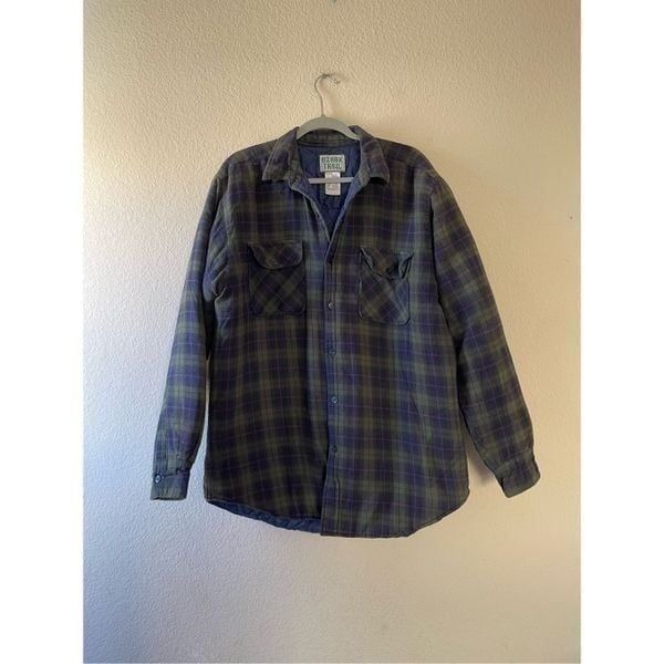 Ozark trail vintage 80s flannel shirt jacket quilted lined xl tall