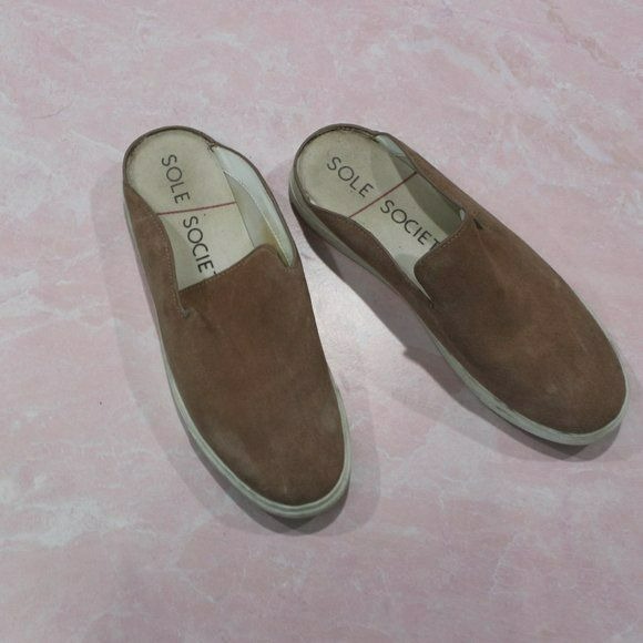Sole Society Belyndas Pink Suede Mules sz 9