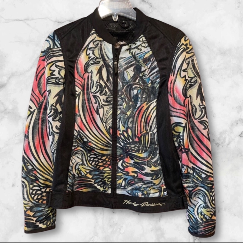 Harley-Davidson Women's Mesh Motorcycle Riding Jacket Size S Multi-color