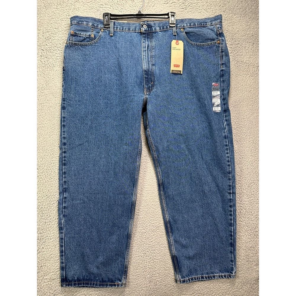 Levis 550 Jeans Mens 52X30 Big Tall Blue Relaxed Tapered Leg Denim Red Tab NEW