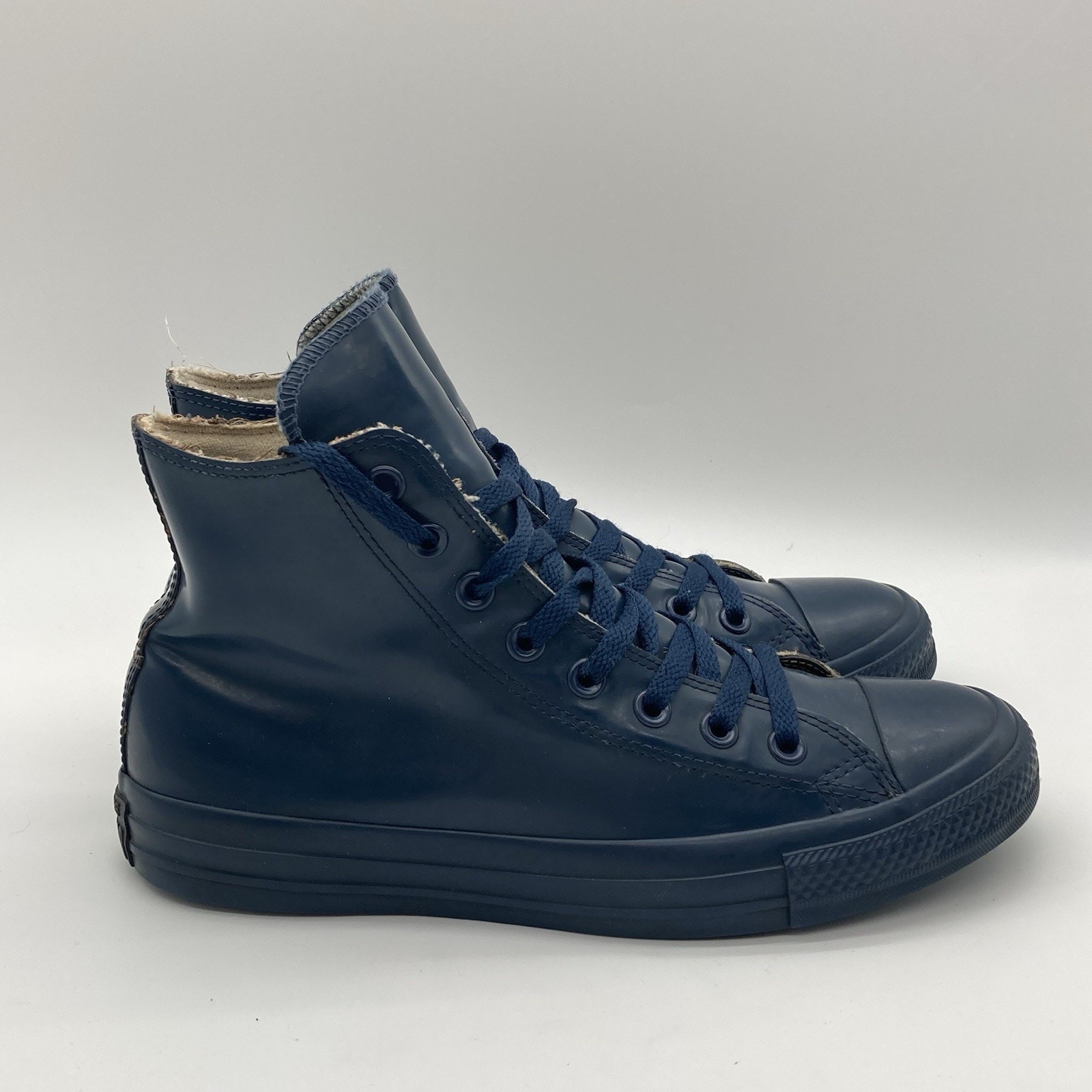 Mens Size 7 Converse Chuck Taylor All Star Rubber Hi Rain Navy Trainers 144742C