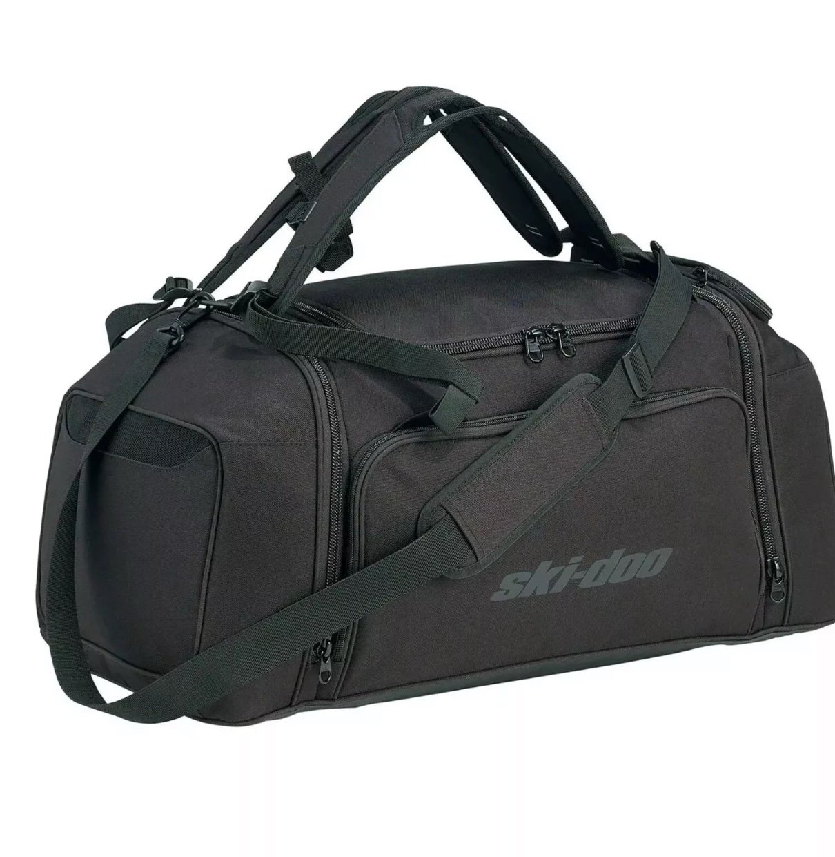 Ski-Doo Black Duffle Backpack Bag Adjustable Shoulder Chest Straps 45 Liter