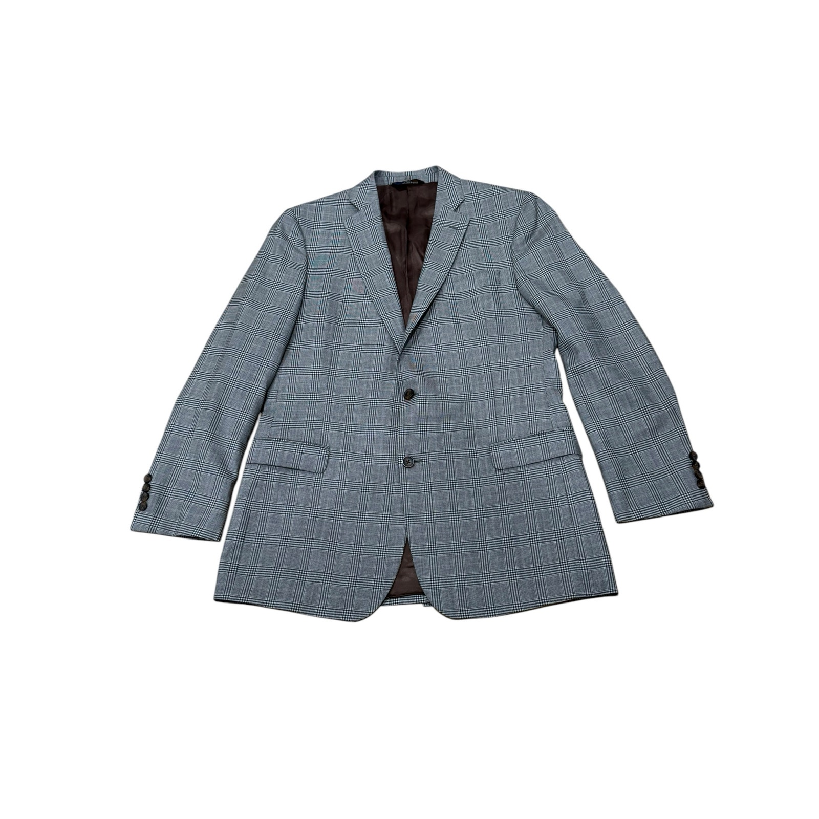 Brooks Brothers 346 Fitzgerald Fit Brown Plaid Wool Blazer 42L