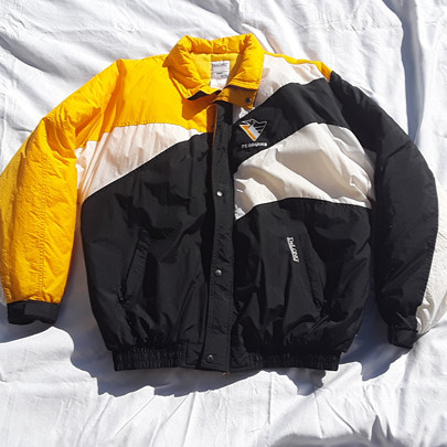 Vintage DeLong Pittsburgh Penguins Coat Full Zip Puffer Jacket 90s Mens XL