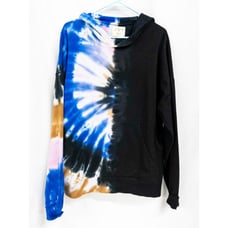 Electric & Rose Chase Enigma Split Tie Dye Cotton Blend Hoodie Sweatshirt L