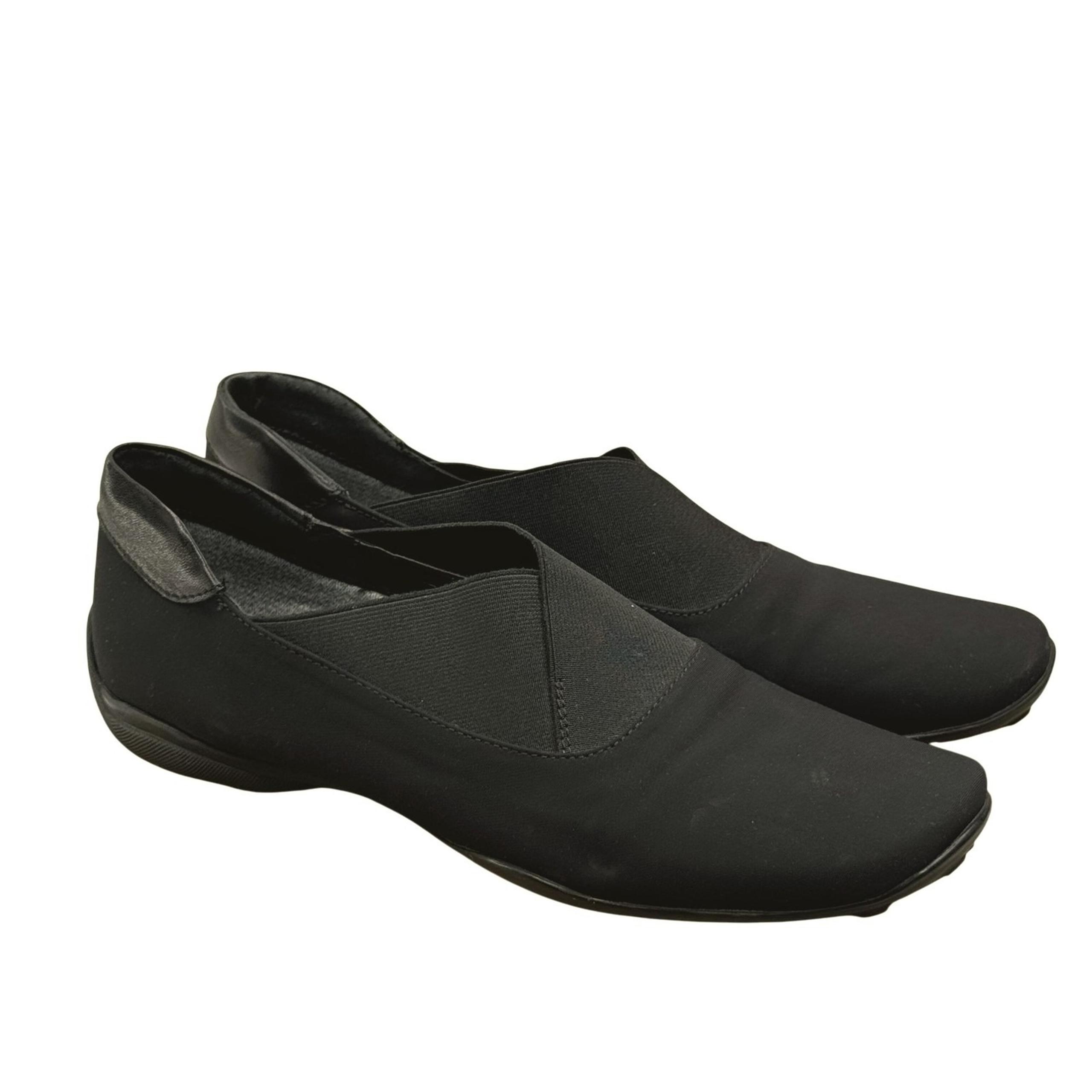 Sesto Meucci Black Slip-On Shoes Size 7M Comfort Fit Rubber Sole Womens Flats