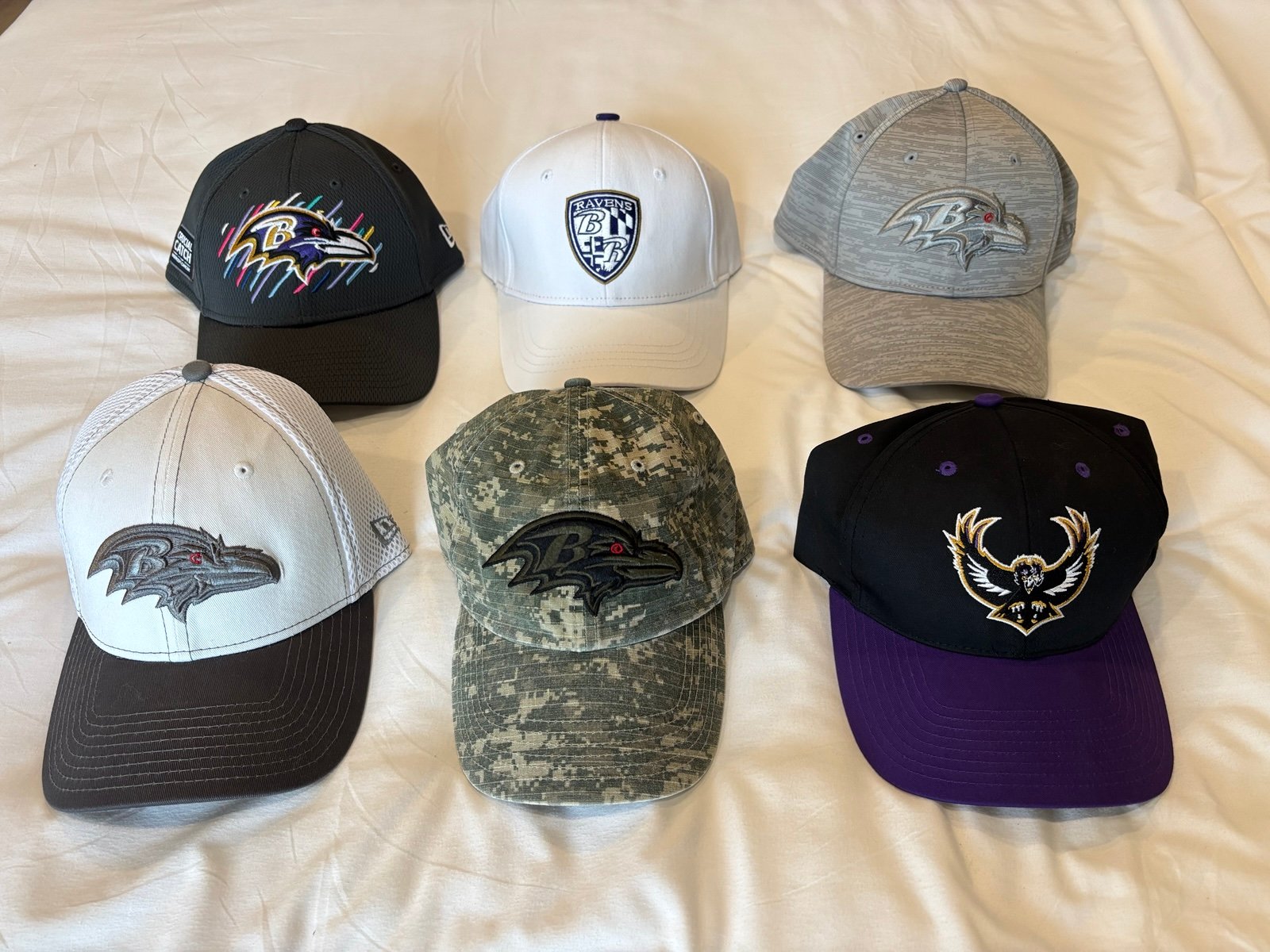BALTIMORE RAVENS MENS HATS LOT OF 5