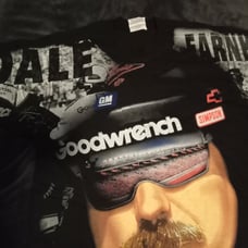 Vintage Dale Earnhardt all over print front and back Tshirt